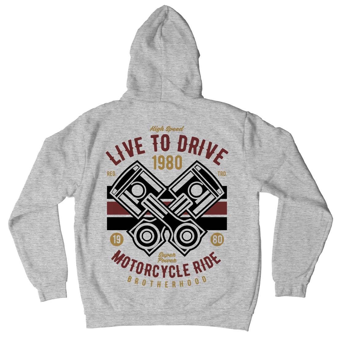 Live To Ride Mens Hoodie With Pocket Cars B419