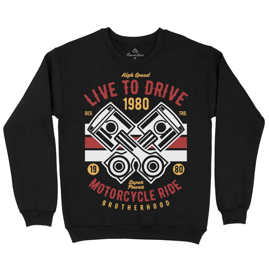 Live To Ride Mens Crew Neck Sweatshirt Cars B419