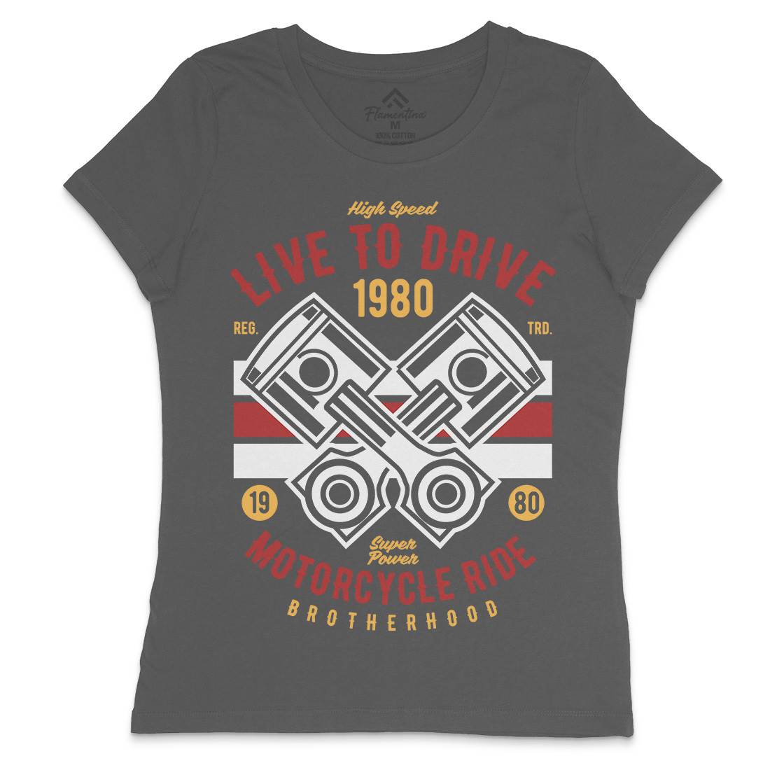 Live To Ride Womens Crew Neck T-Shirt Cars B419