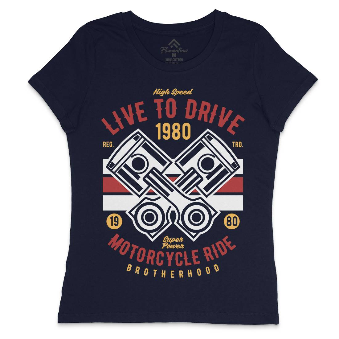 Live To Ride Womens Crew Neck T-Shirt Cars B419
