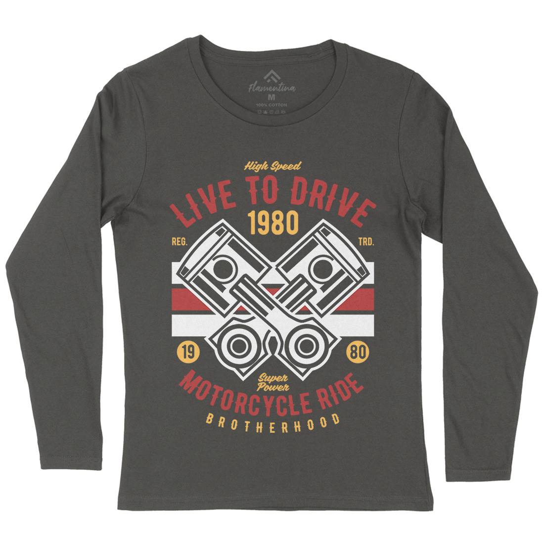 Live To Ride Womens Long Sleeve T-Shirt Cars B419
