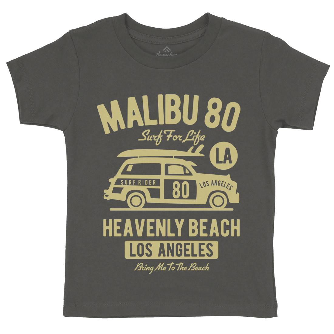 Malibu Kids Organic Crew Neck T-Shirt Cars B420
