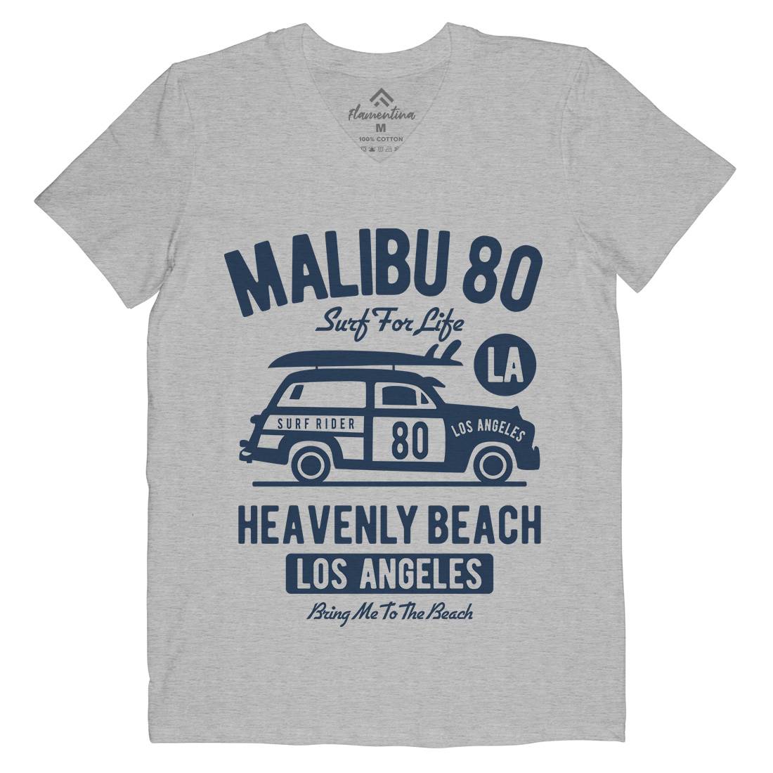 Malibu Mens V-Neck T-Shirt Cars B420