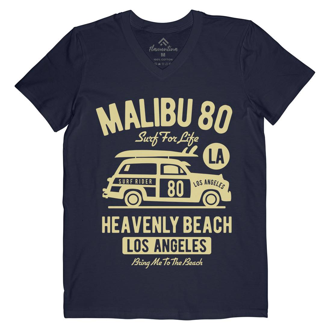Malibu Mens V-Neck T-Shirt Cars B420