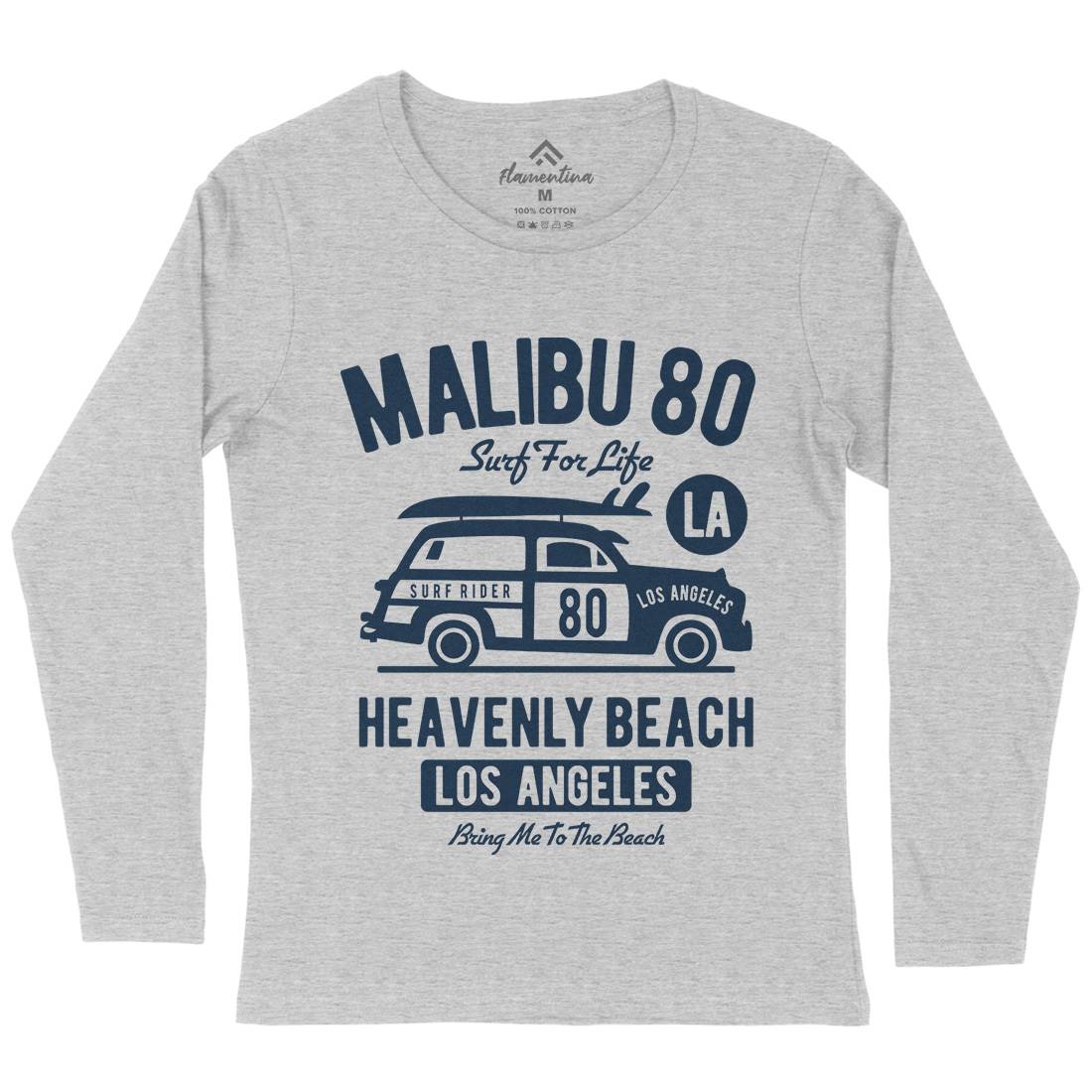 Malibu Womens Long Sleeve T-Shirt Cars B420