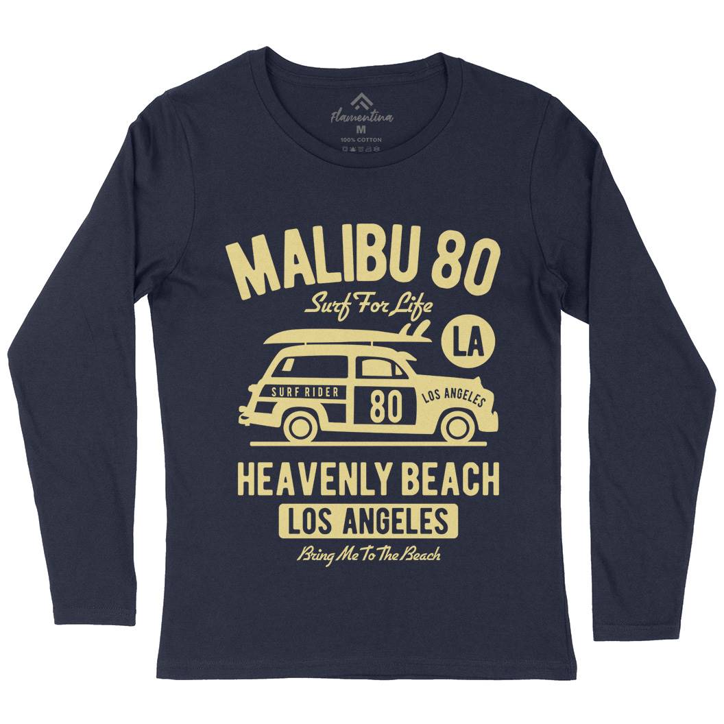 Malibu Womens Long Sleeve T-Shirt Cars B420