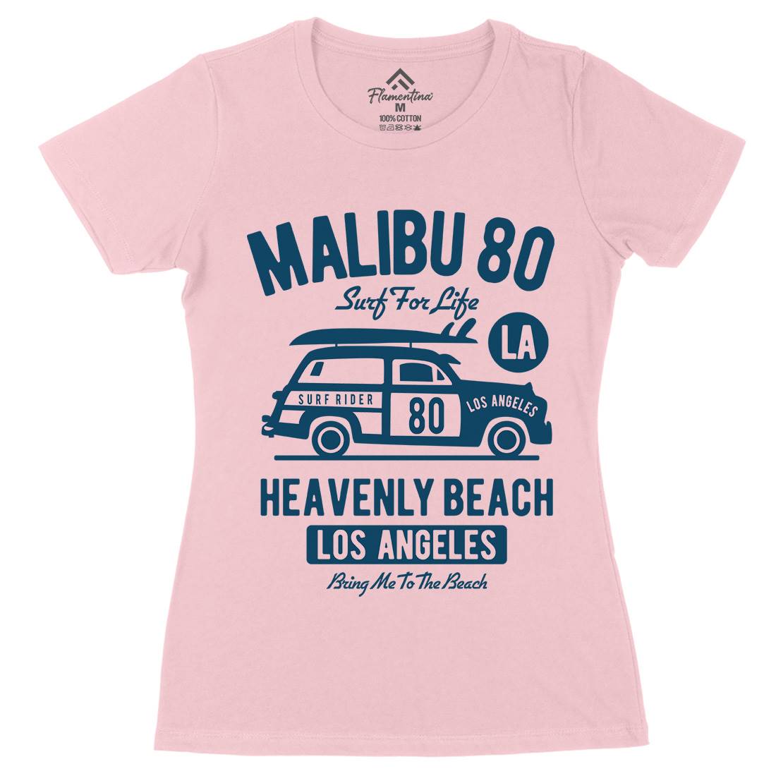 Malibu Womens Organic Crew Neck T-Shirt Cars B420