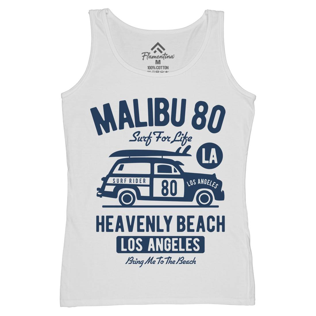 Malibu Womens Organic Tank Top Vest Cars B420