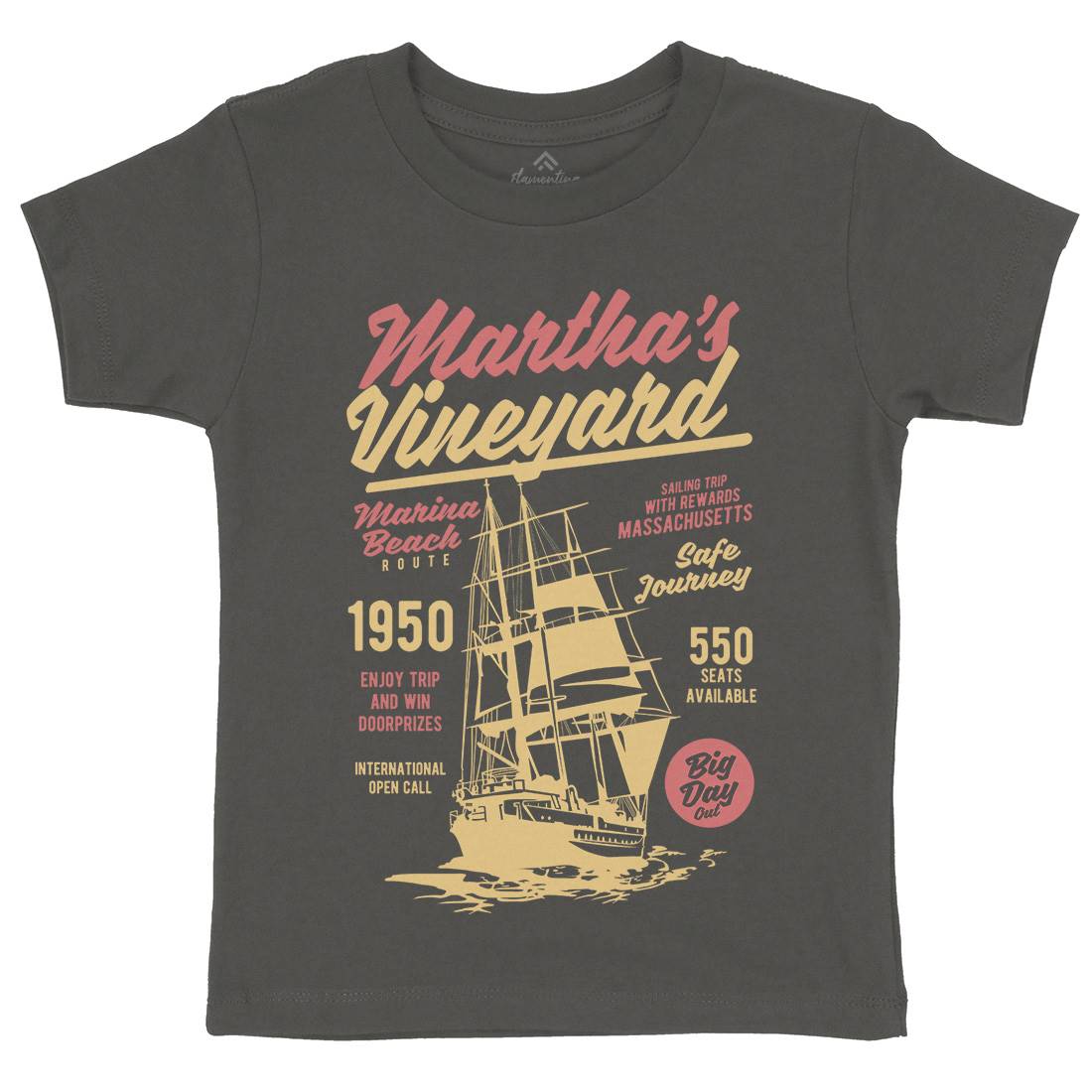 Marthas Vineyard Kids Organic Crew Neck T-Shirt Navy B421