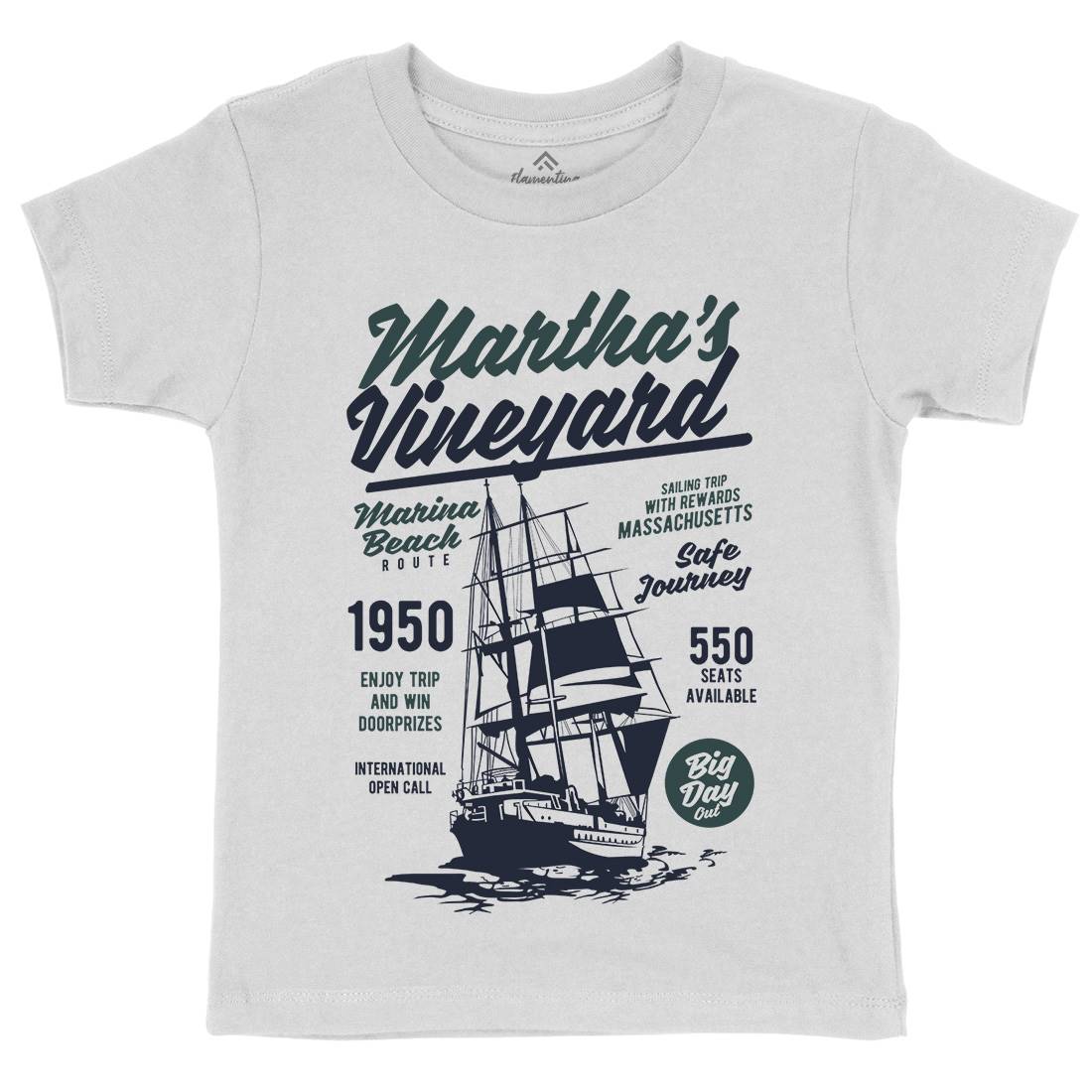 Marthas Vineyard Kids Organic Crew Neck T-Shirt Navy B421