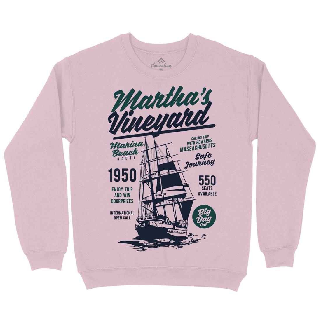 Marthas Vineyard Kids Crew Neck Sweatshirt Navy B421