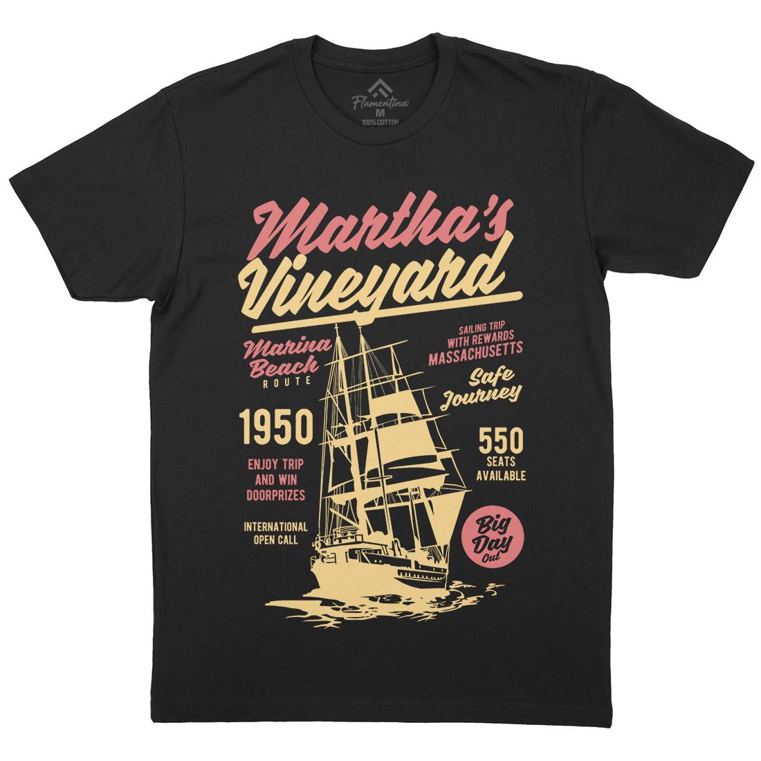 Marthas Vineyard Mens Crew Neck T-Shirt Navy B421