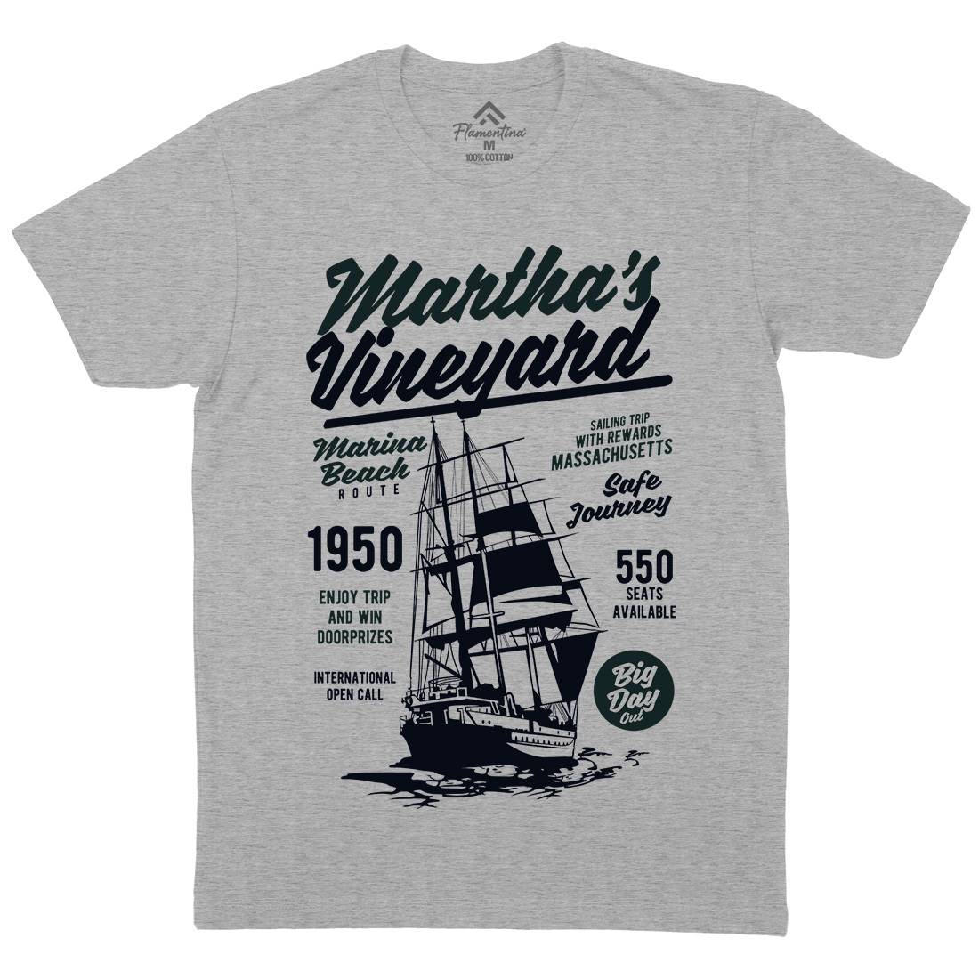 Marthas Vineyard Mens Crew Neck T-Shirt Navy B421