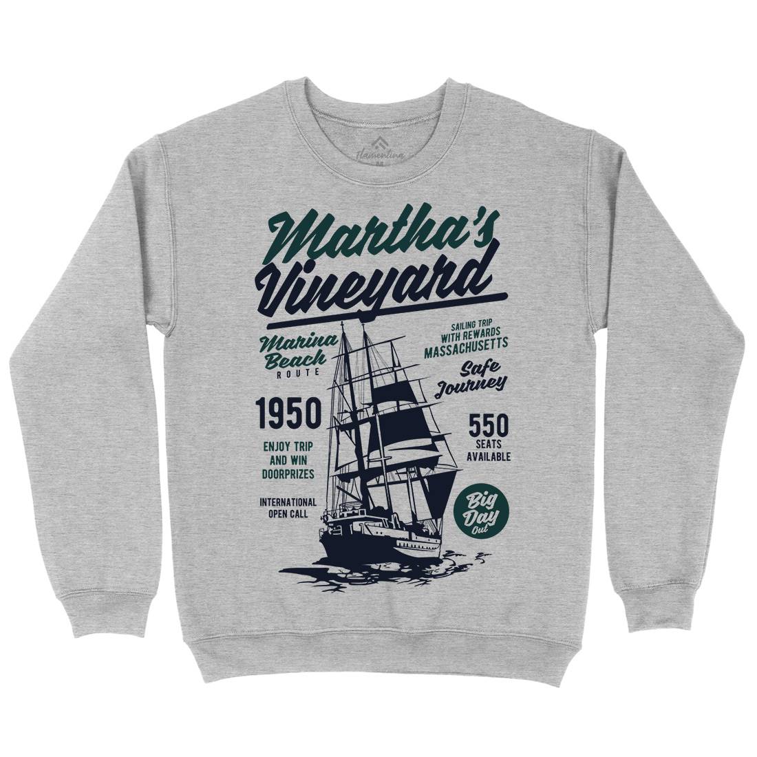 Marthas Vineyard Mens Crew Neck Sweatshirt Navy B421