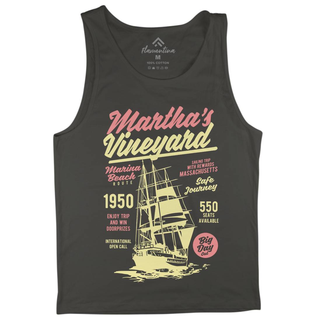 Marthas Vineyard Mens Tank Top Vest Navy B421