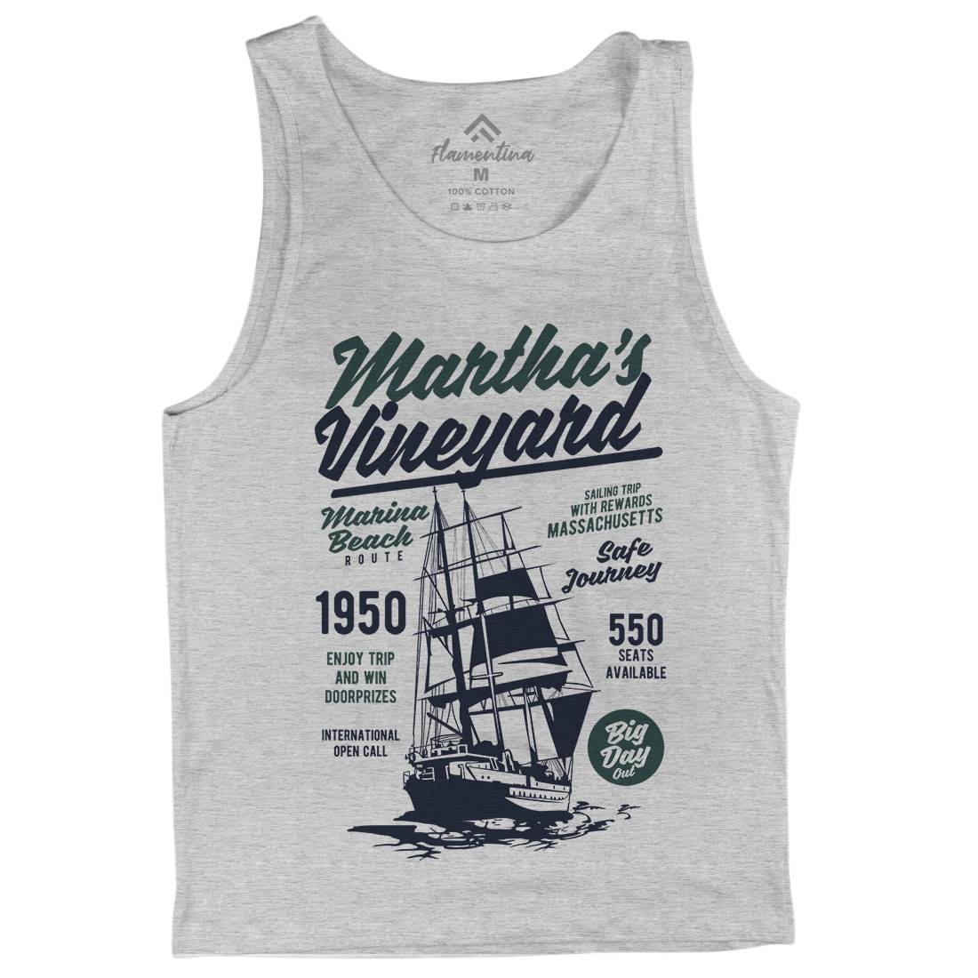 Marthas Vineyard Mens Tank Top Vest Navy B421