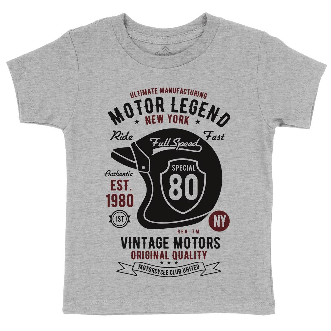 Motor Legend Helmet Kids Organic Crew Neck T-Shirt Motorcycles B422