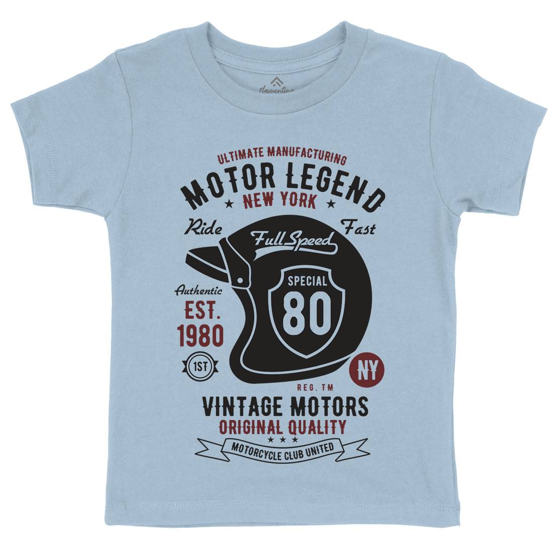 Motor Legend Helmet Kids Crew Neck T-Shirt Motorcycles B422
