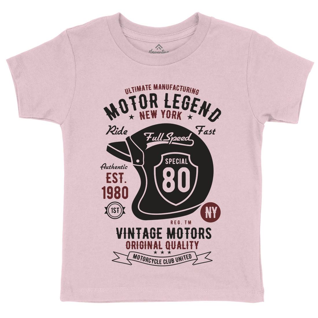 Motor Legend Helmet Kids Crew Neck T-Shirt Motorcycles B422