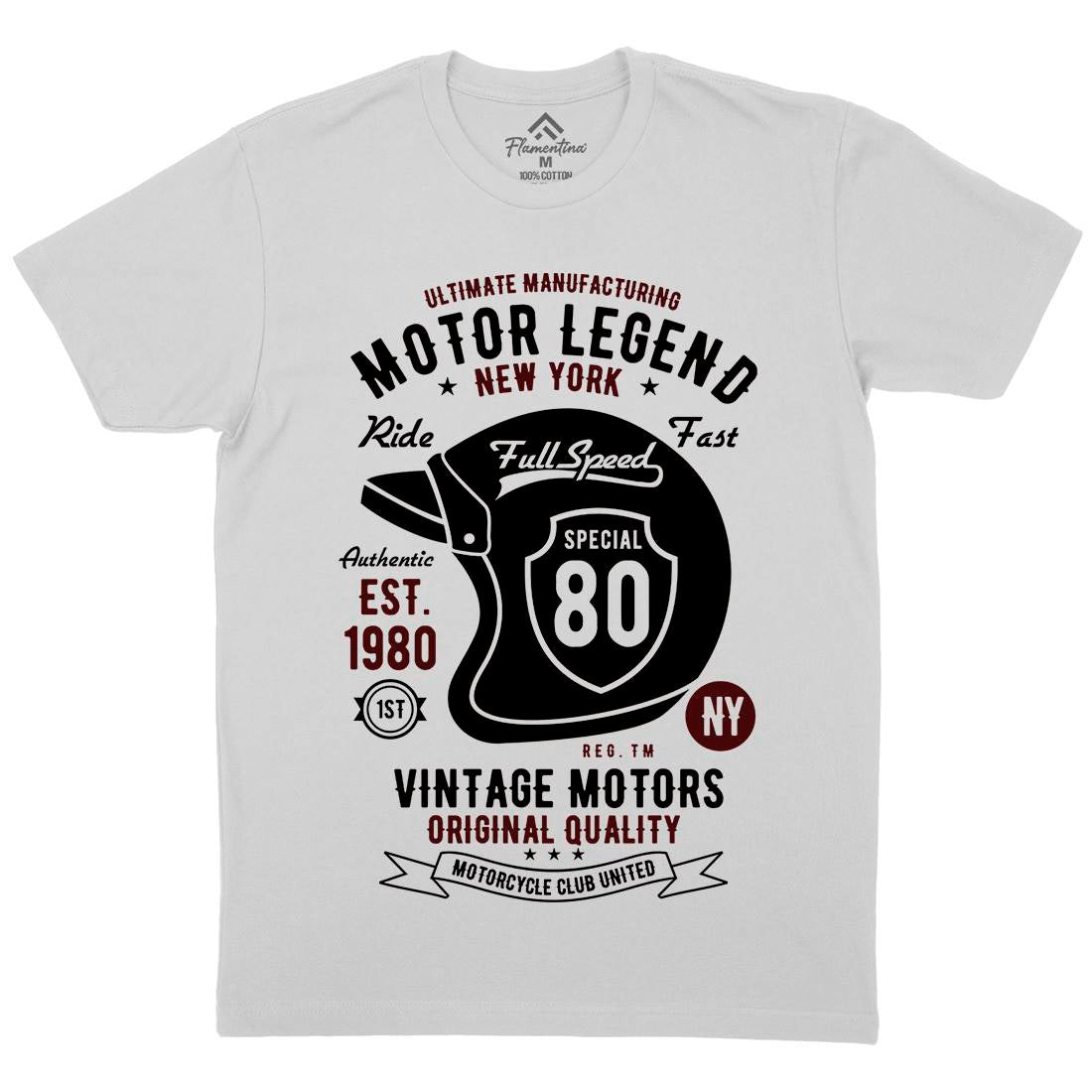 Motor Legend Helmet Mens Crew Neck T-Shirt Motorcycles B422