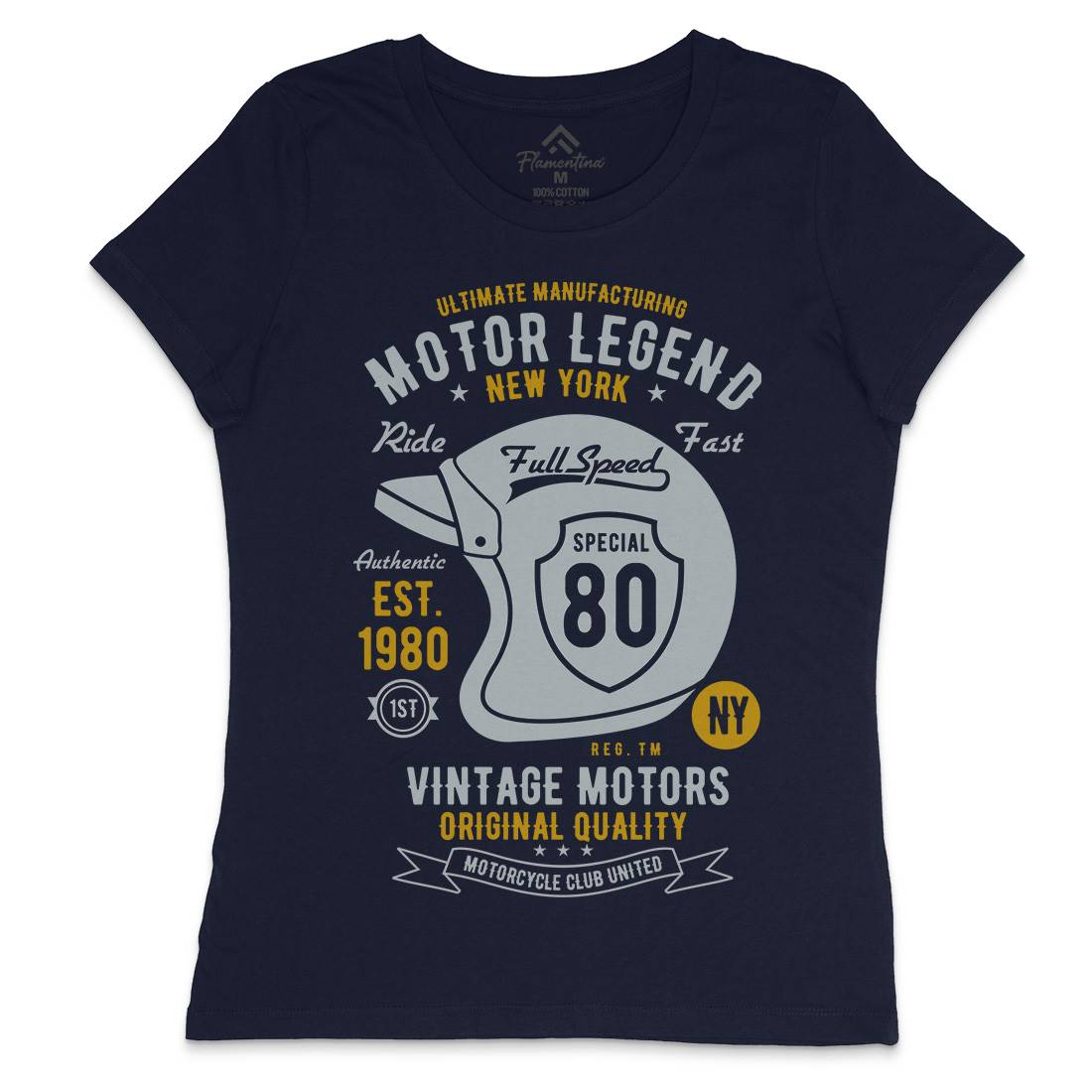 Motor Legend Helmet Womens Crew Neck T-Shirt Motorcycles B422
