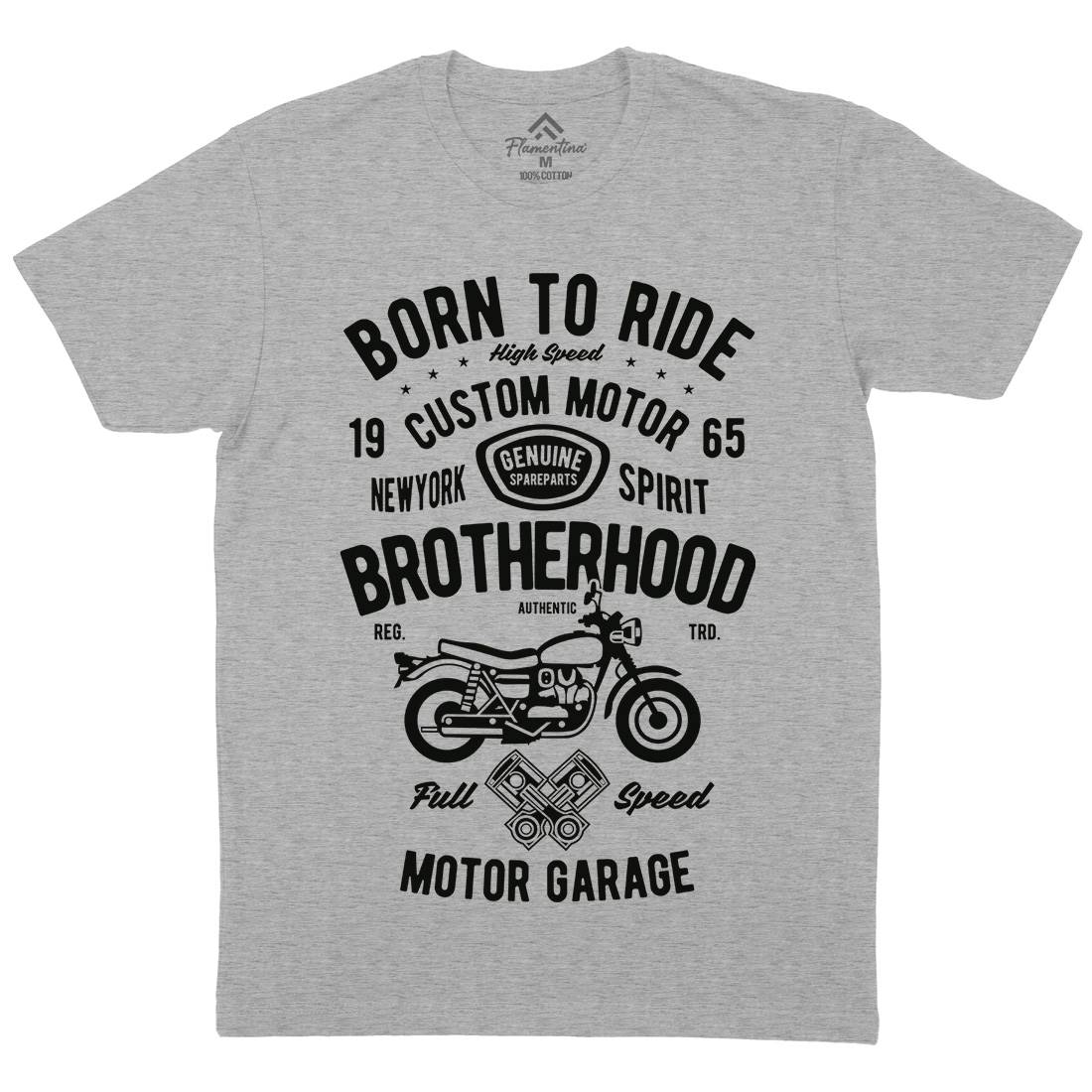 Brotherhood Mens Organic Crew Neck T-Shirt Motorcycles B423