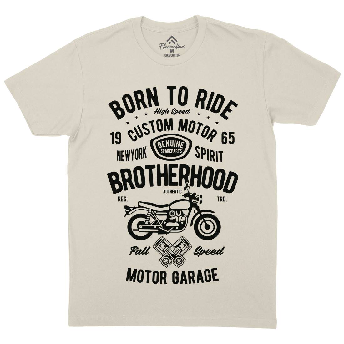 Brotherhood Mens Organic Crew Neck T-Shirt Motorcycles B423