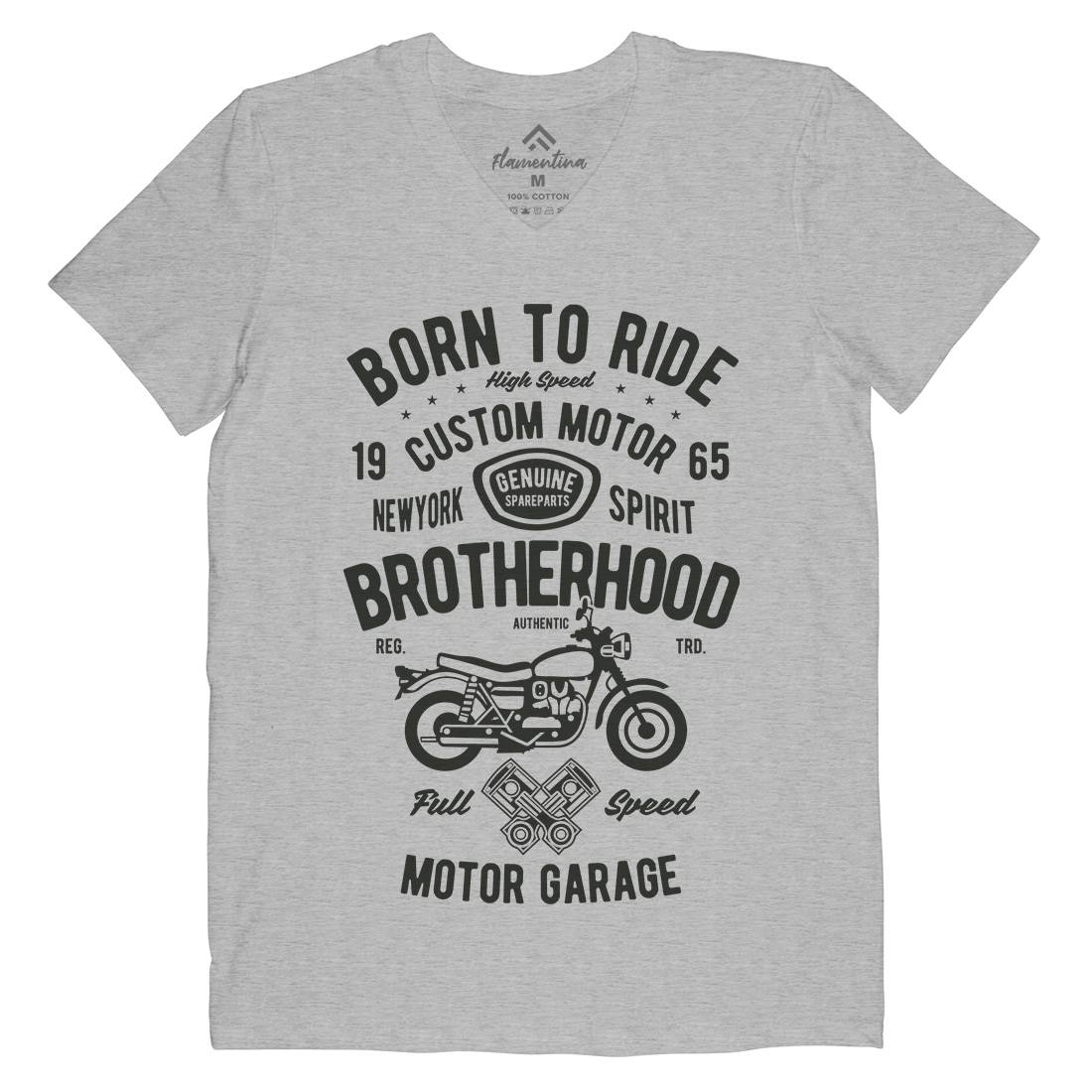 Brotherhood Mens V-Neck T-Shirt Motorcycles B423
