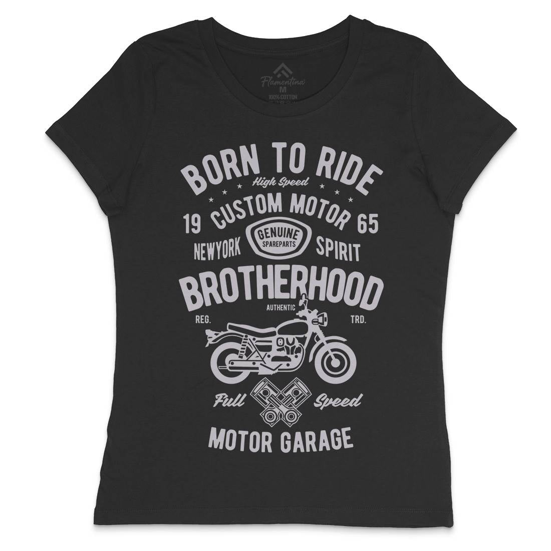 Brotherhood Womens Crew Neck T-Shirt Motorcycles B423