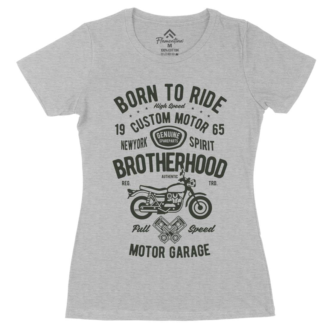 Brotherhood Womens Organic Crew Neck T-Shirt Motorcycles B423