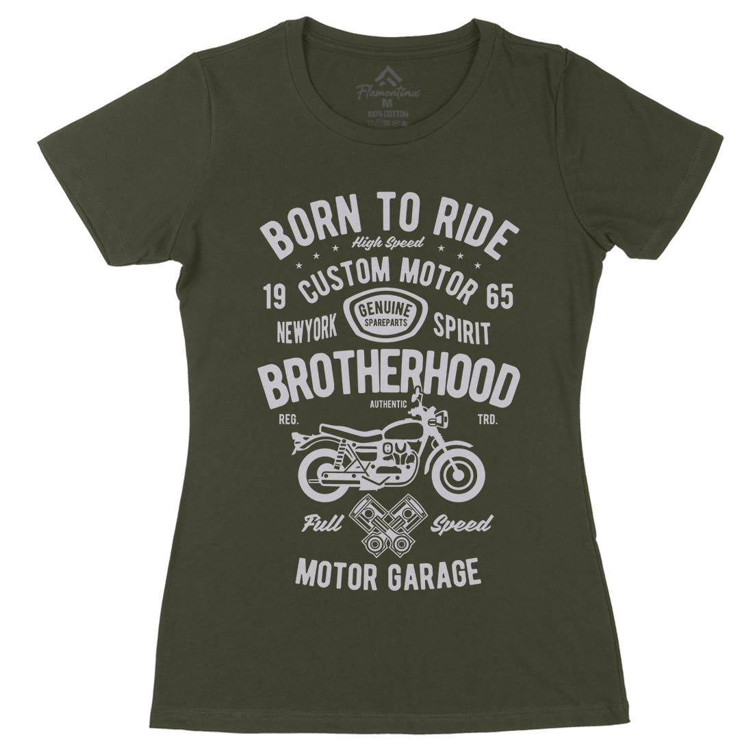 Brotherhood Womens Organic Crew Neck T-Shirt Motorcycles B423