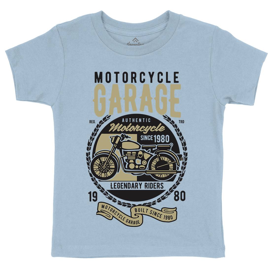 Classic Kids Organic Crew Neck T-Shirt Motorcycles B424