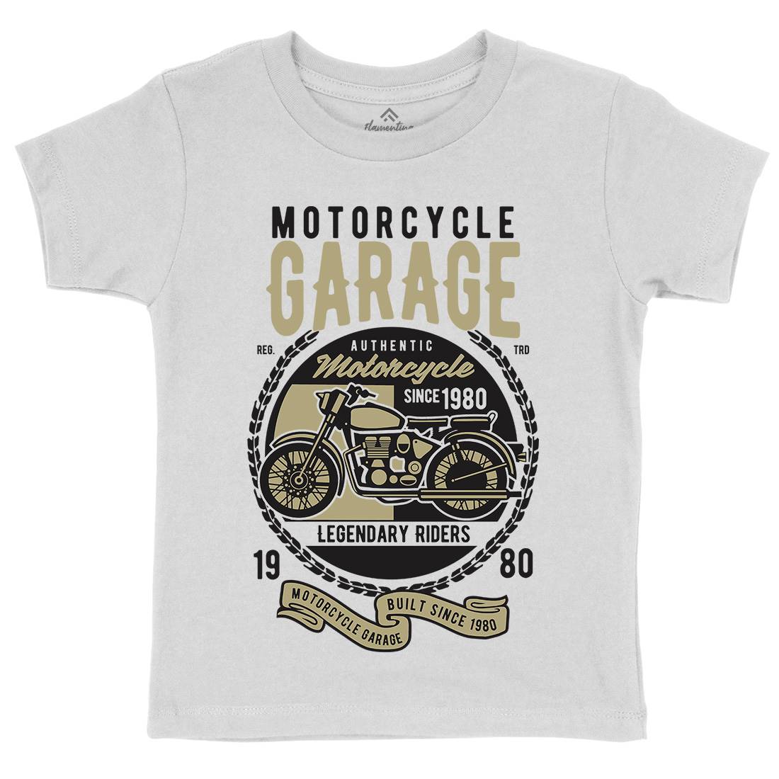 Classic Kids Organic Crew Neck T-Shirt Motorcycles B424