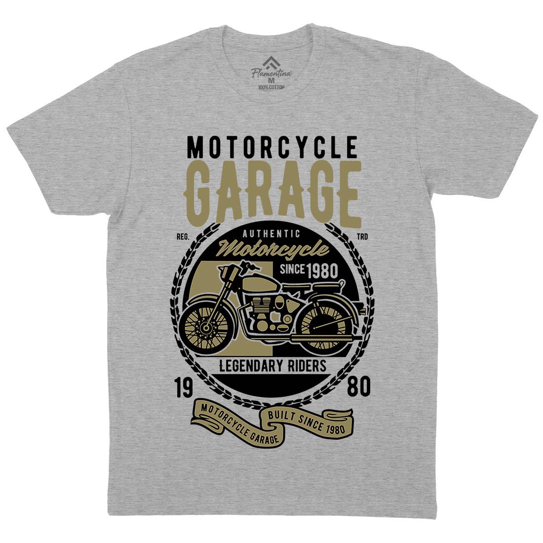 Classic Mens Organic Crew Neck T-Shirt Motorcycles B424