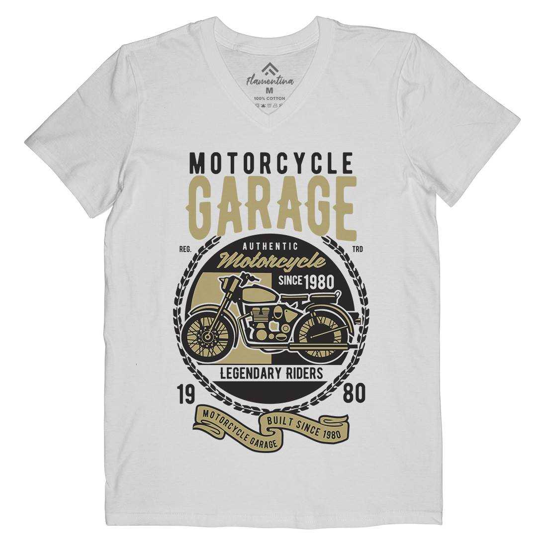 Classic Mens V-Neck T-Shirt Motorcycles B424