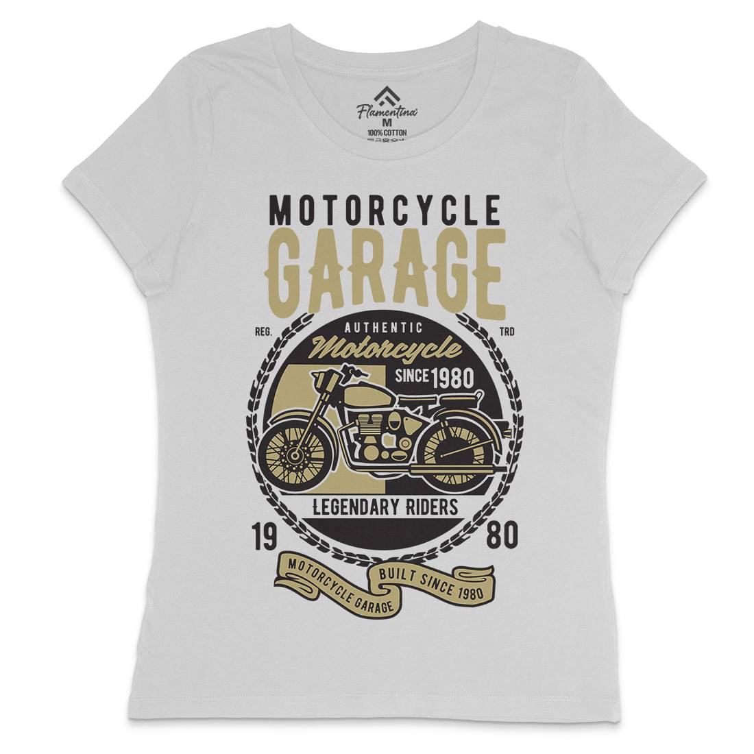 Classic Womens Crew Neck T-Shirt Motorcycles B424