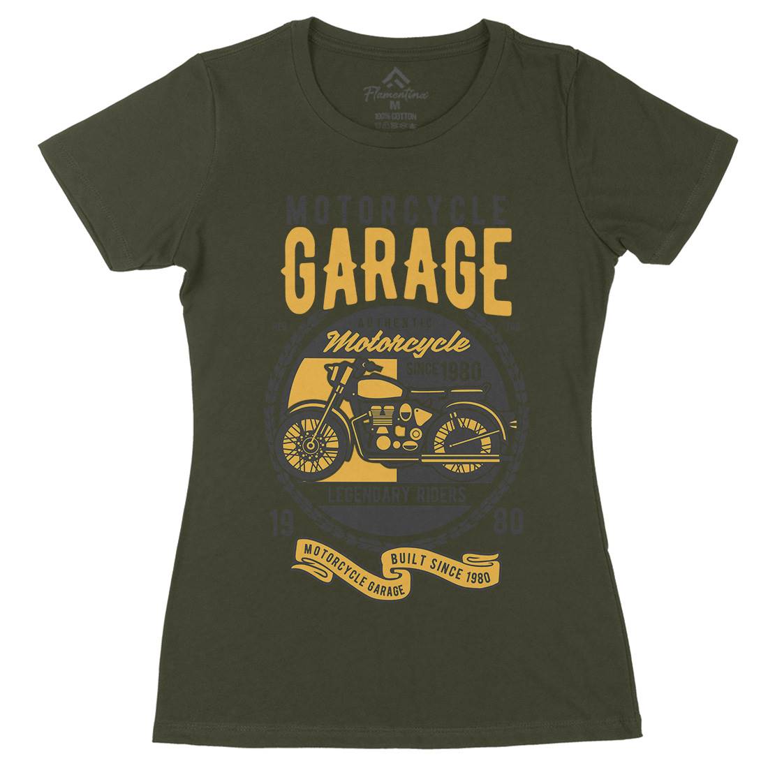 Classic Womens Organic Crew Neck T-Shirt Motorcycles B424