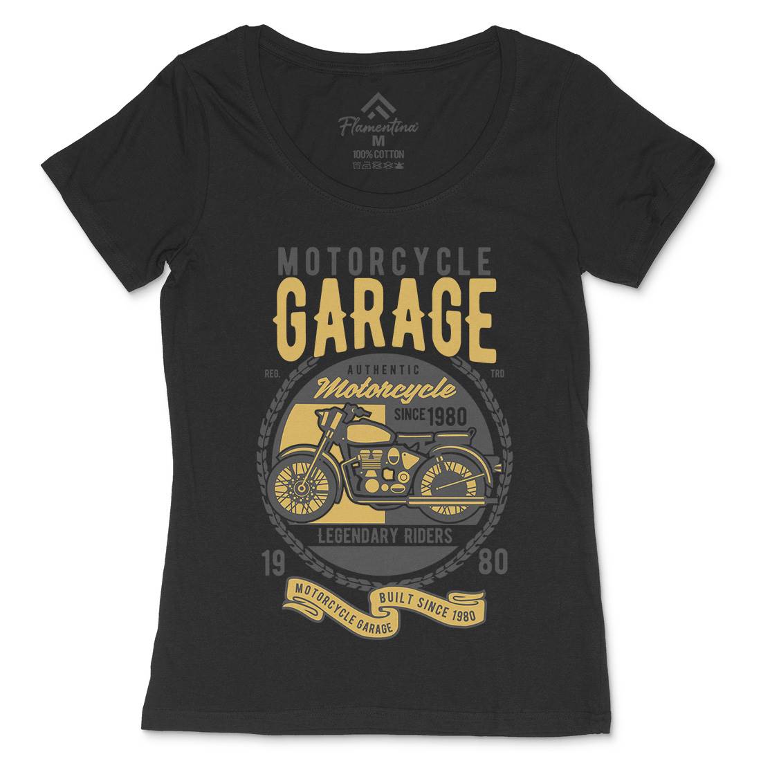 Classic Womens Scoop Neck T-Shirt Motorcycles B424