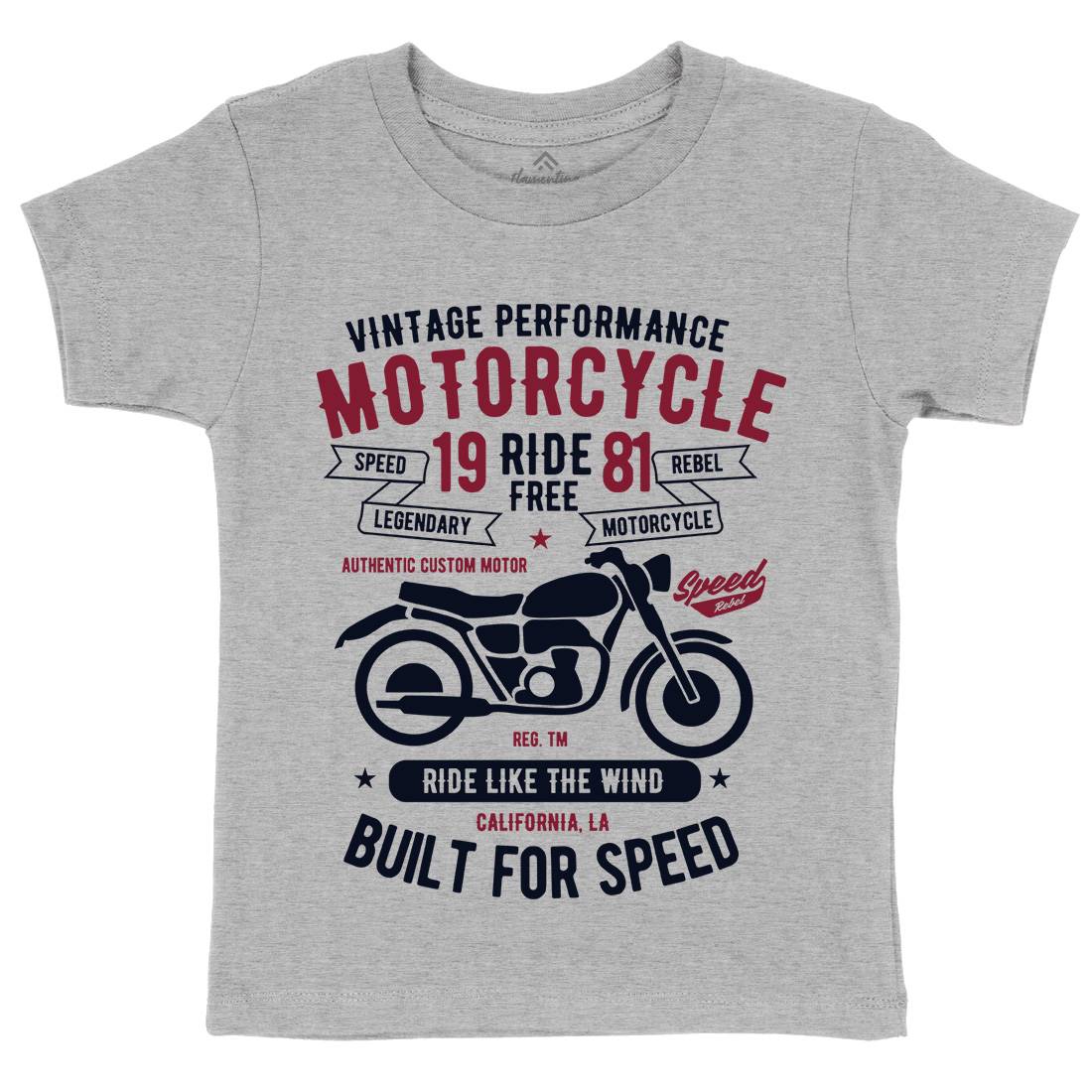 Ride Free Kids Crew Neck T-Shirt Motorcycles B425