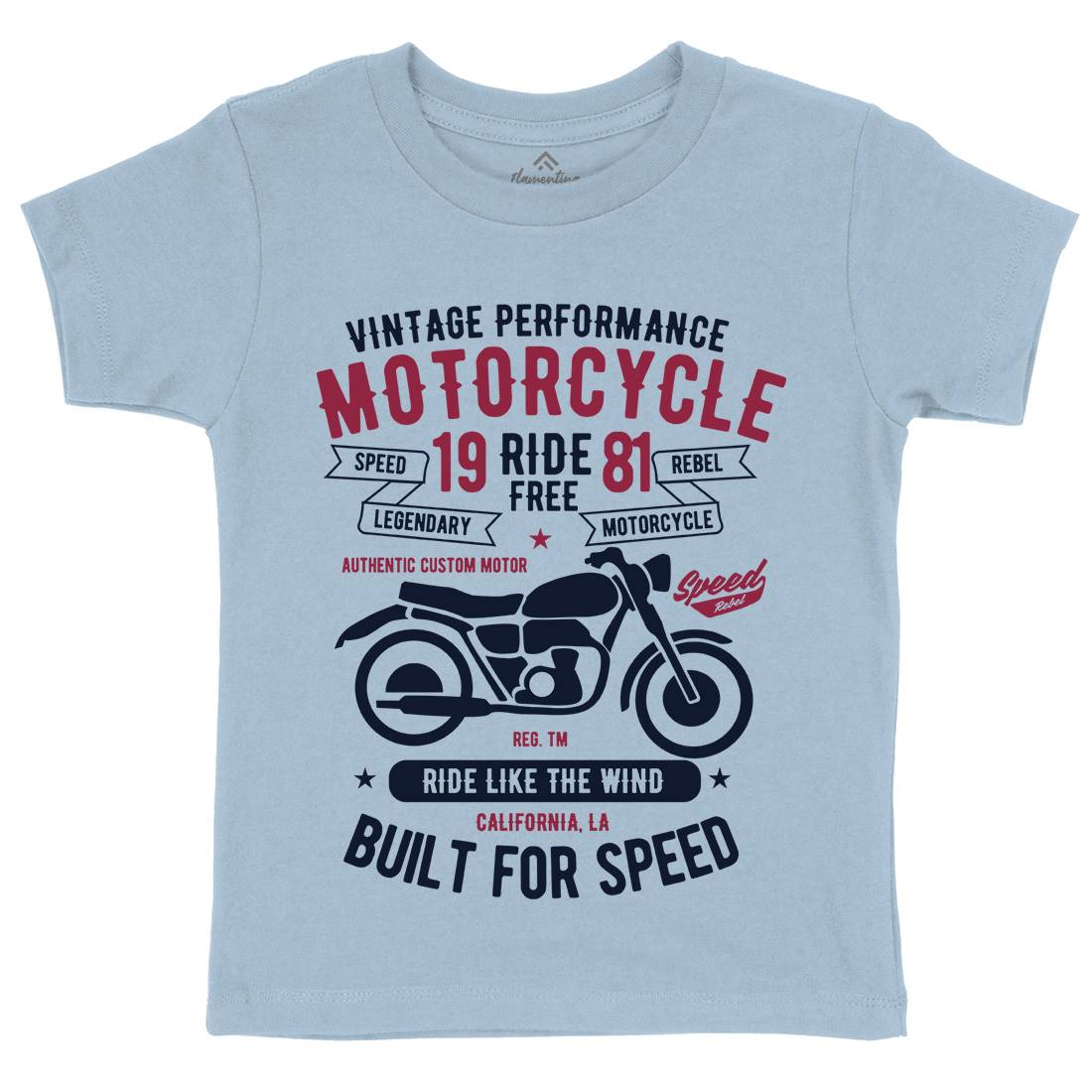Ride Free Kids Organic Crew Neck T-Shirt Motorcycles B425