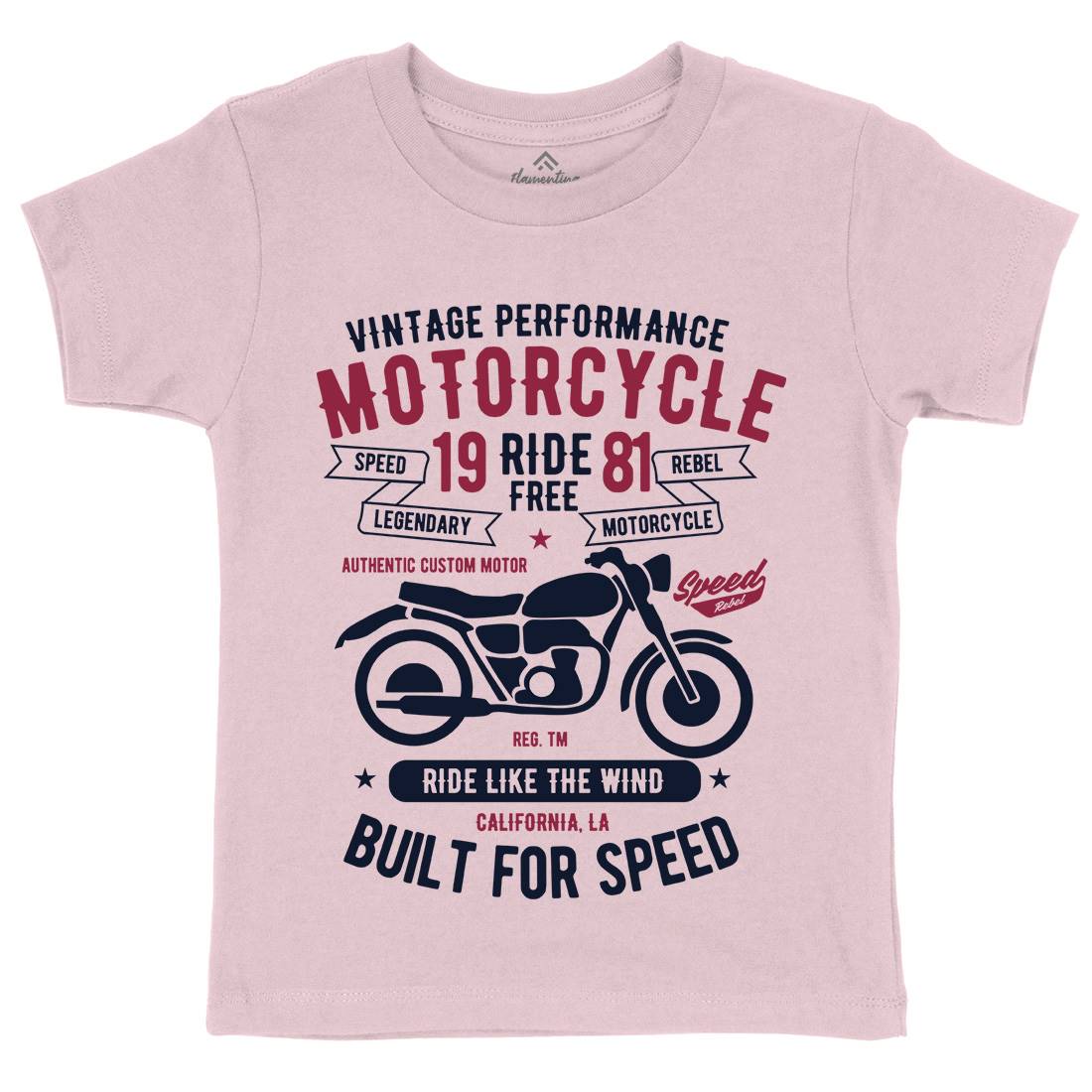 Ride Free Kids Organic Crew Neck T-Shirt Motorcycles B425