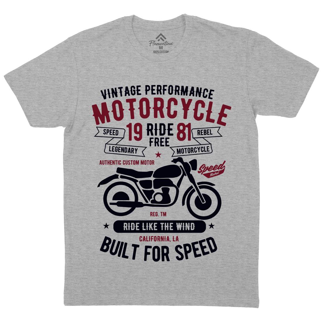 Ride Free Mens Crew Neck T-Shirt Motorcycles B425