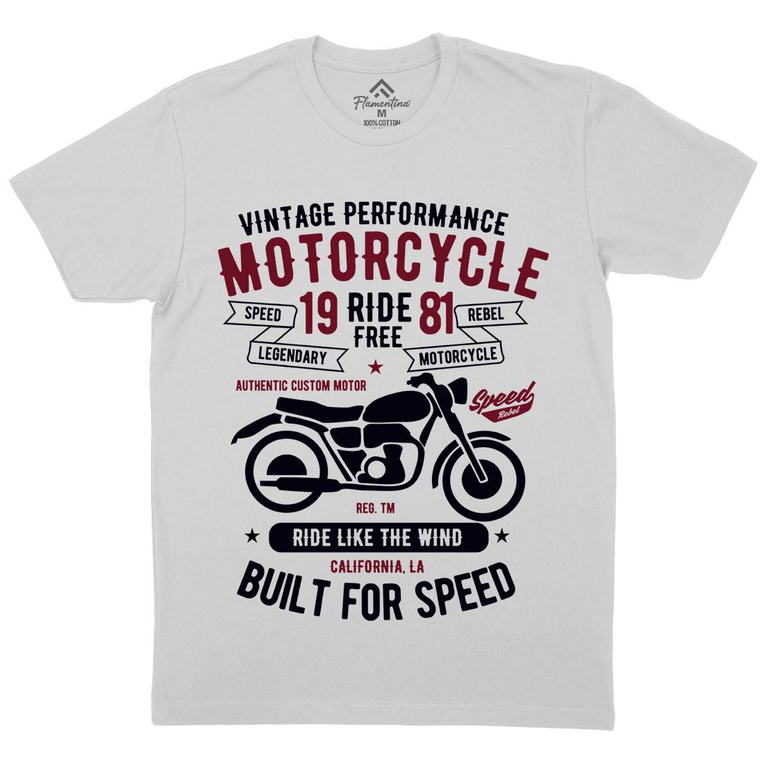 Ride Free Mens Crew Neck T-Shirt Motorcycles B425