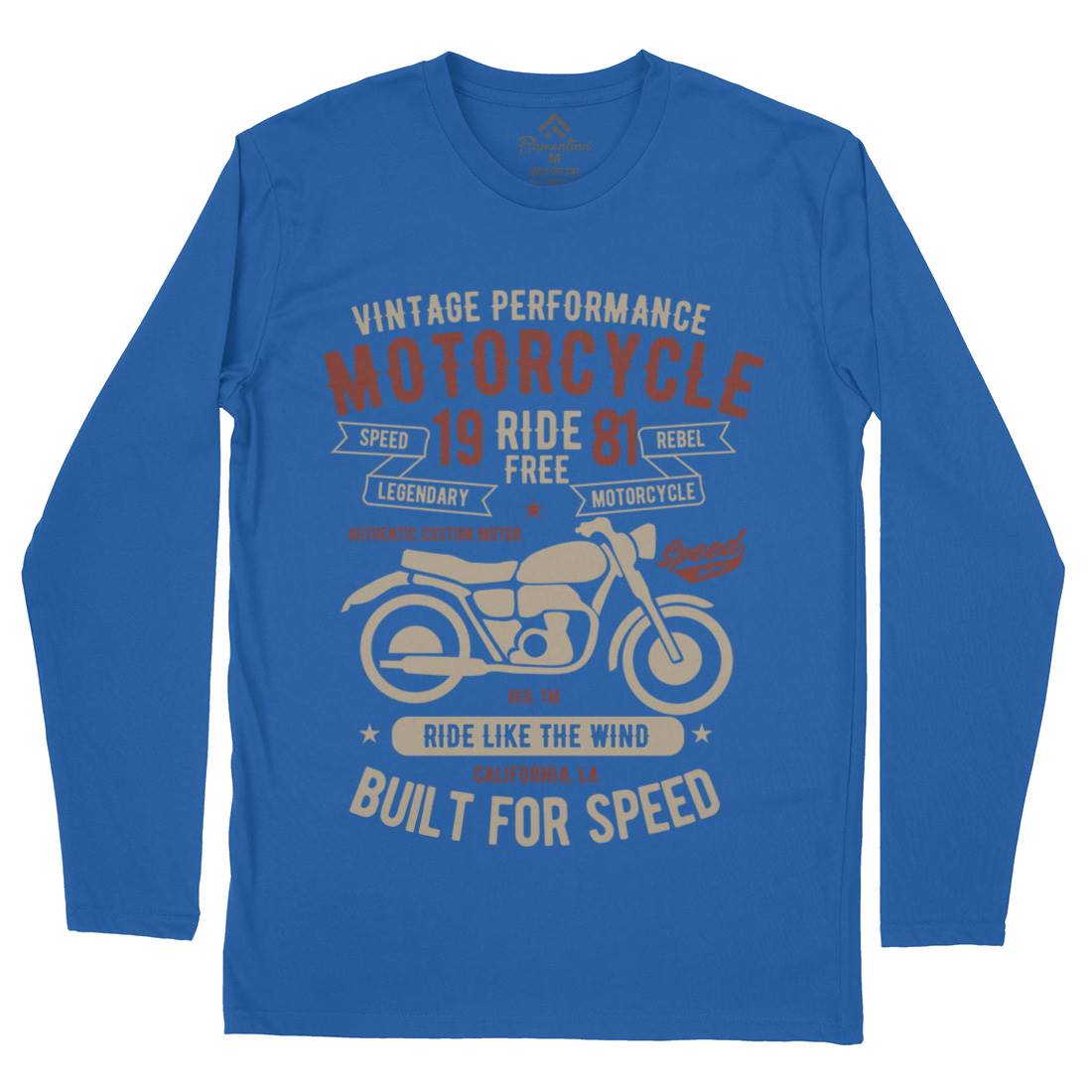 Ride Free Mens Long Sleeve T-Shirt Motorcycles B425