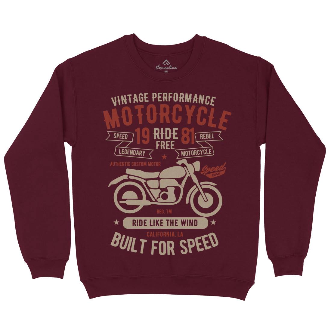 Ride Free Mens Crew Neck Sweatshirt Motorcycles B425
