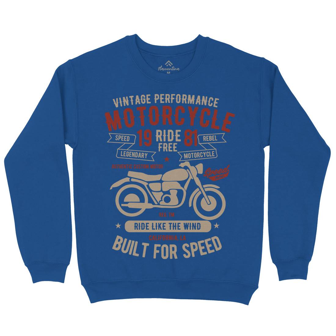 Ride Free Mens Crew Neck Sweatshirt Motorcycles B425