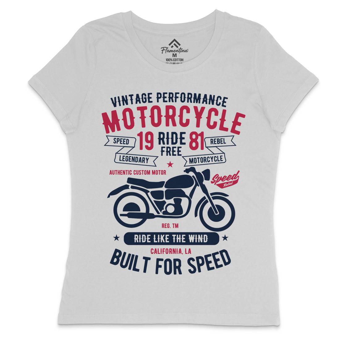 Ride Free Womens Crew Neck T-Shirt Motorcycles B425