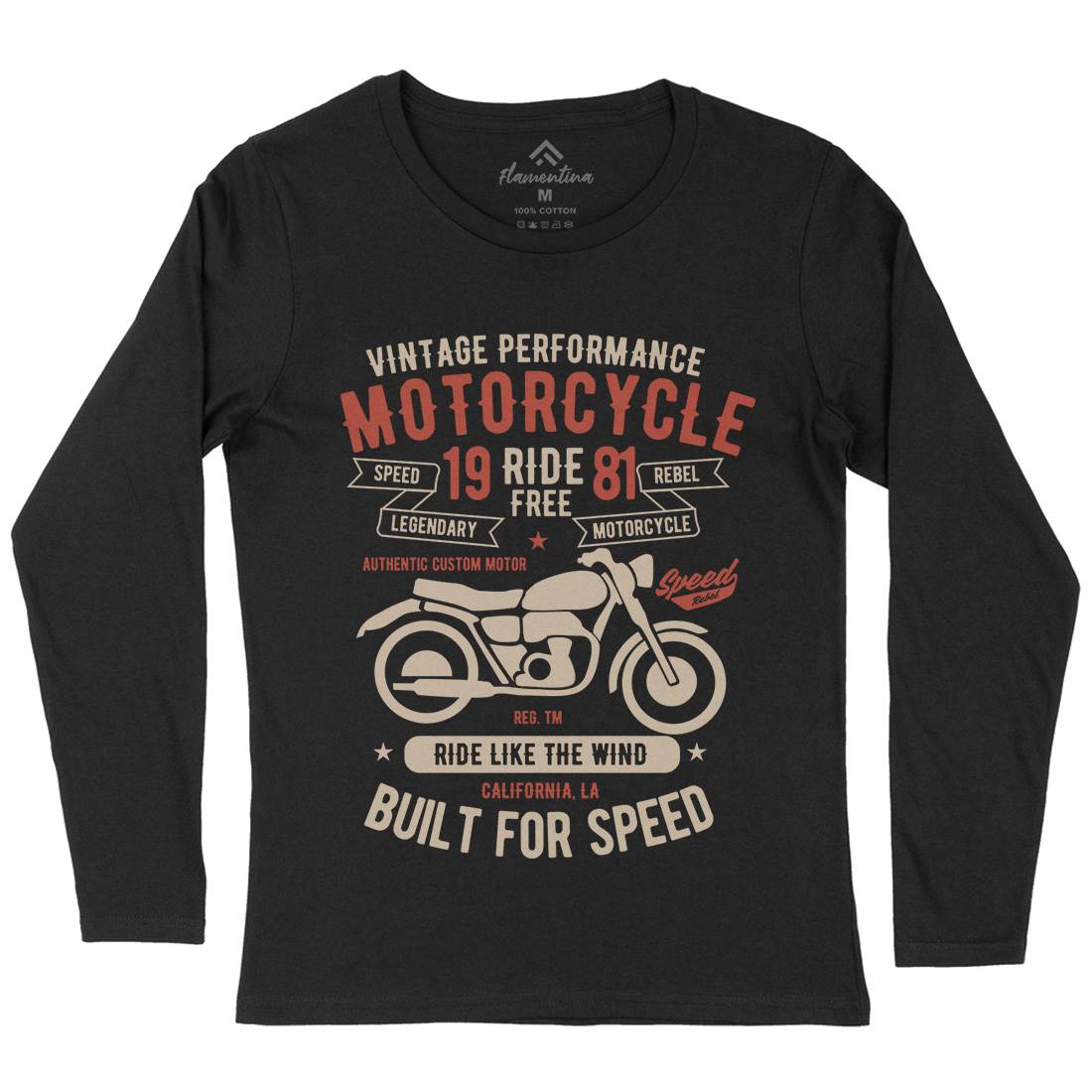 Ride Free Womens Long Sleeve T-Shirt Motorcycles B425