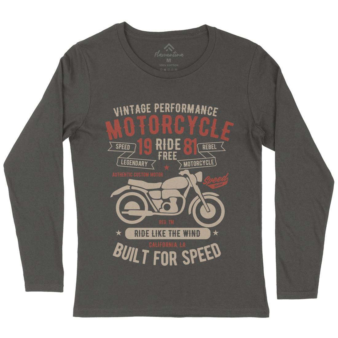 Ride Free Womens Long Sleeve T-Shirt Motorcycles B425
