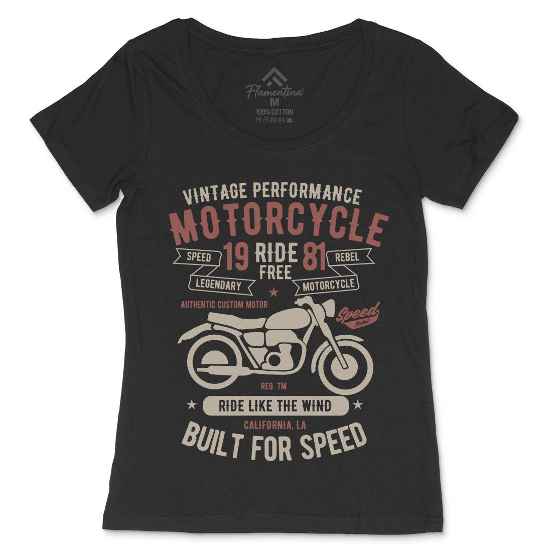 Ride Free Womens Scoop Neck T-Shirt Motorcycles B425